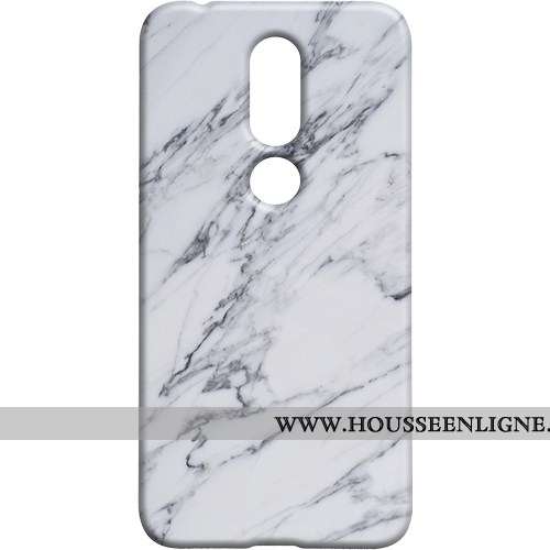 Étui Nokia 7.1 Délavé En Daim Modèle Fleurie Grand Coque Bleu Téléphone Portable