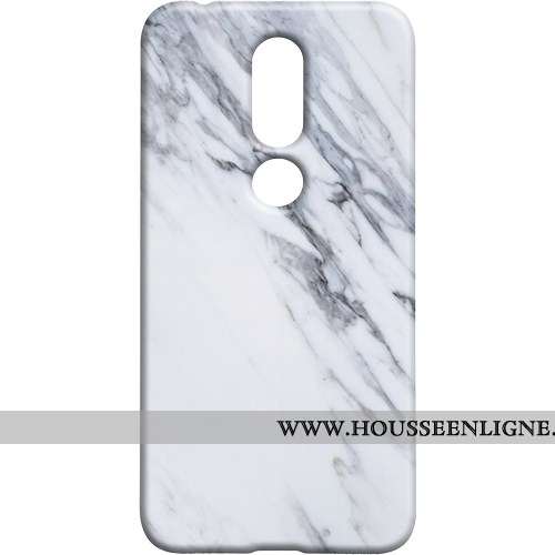 Étui Nokia 7.1 Délavé En Daim Modèle Fleurie Grand Coque Bleu Téléphone Portable