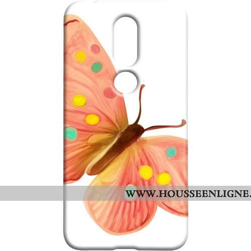 Étui Nokia 7.1 Délavé En Daim Protection Frais Coque Téléphone Portable Bleu Papillon