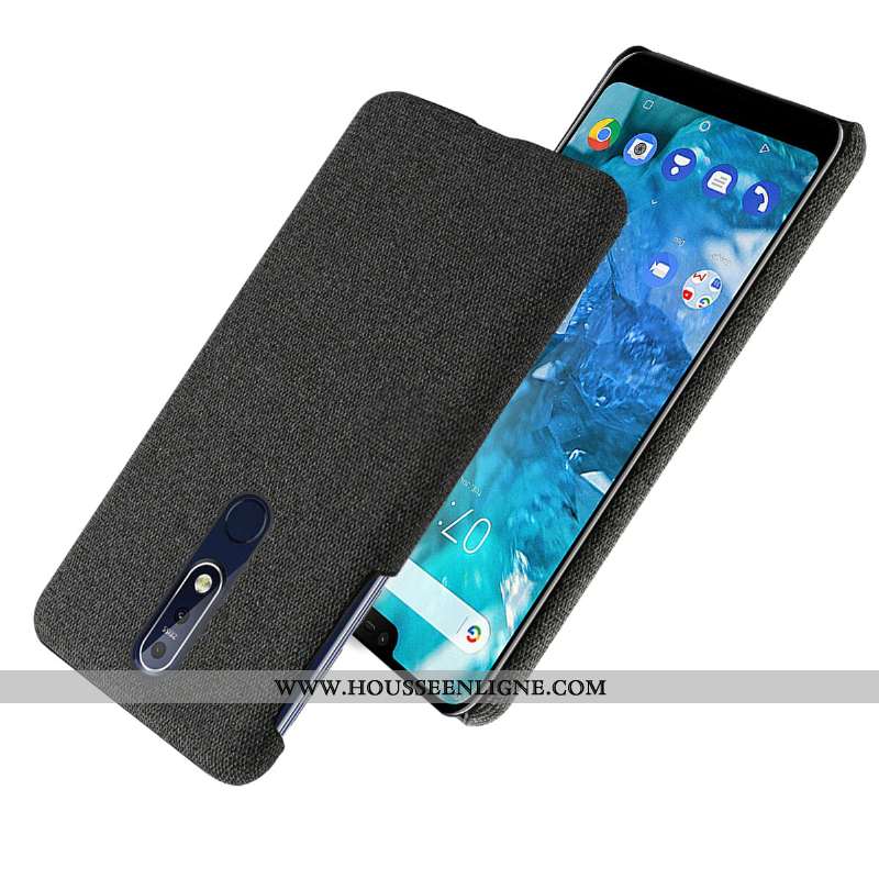 Étui Nokia 7.1 Légère Protection Tissu Noir Légères Téléphone Portable