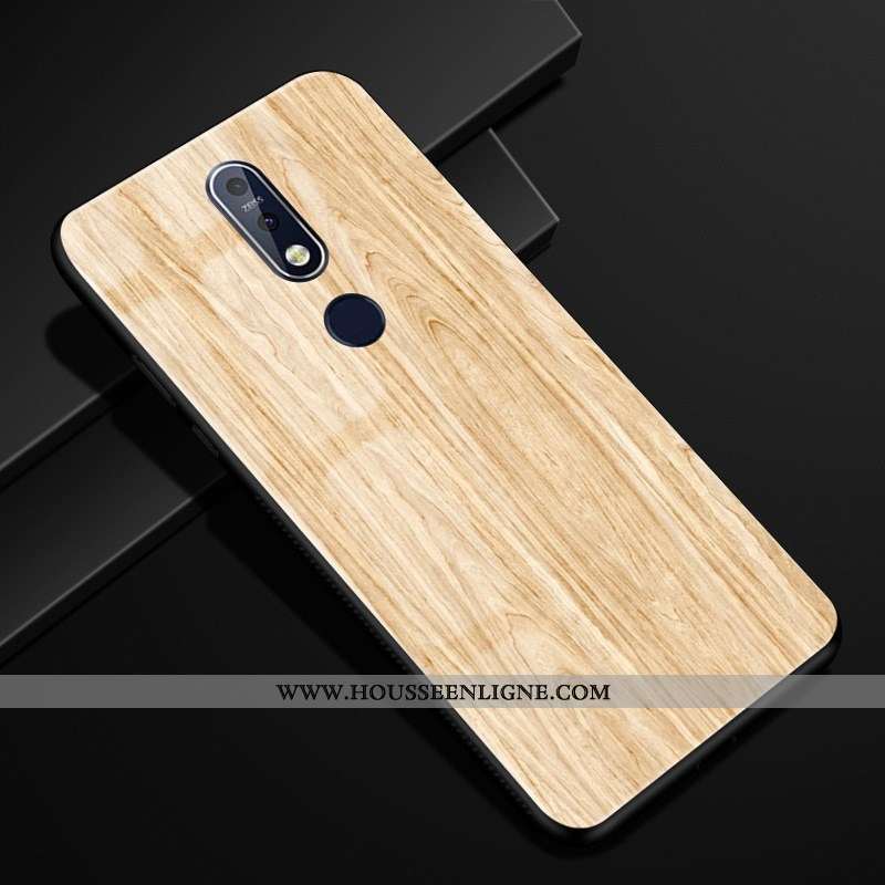 Étui Nokia 7.1 Modèle Fleurie Protection Créatif Verre Business Marron