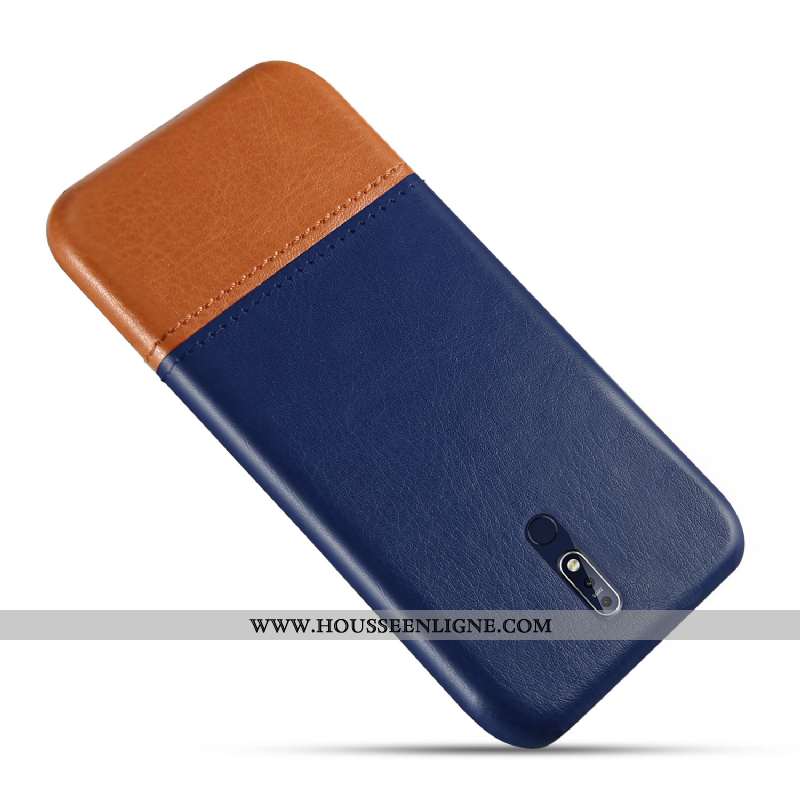 Étui Nokia 7.1 Personnalité Cuir Nouveau Coque Téléphone Portable Protection Bleu