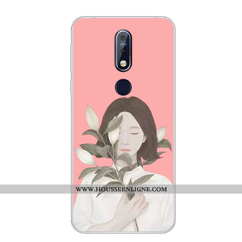Étui Nokia 7.1 Protection Dessin Animé Fluide Doux Téléphone Portable Silicone Charmant Bleu