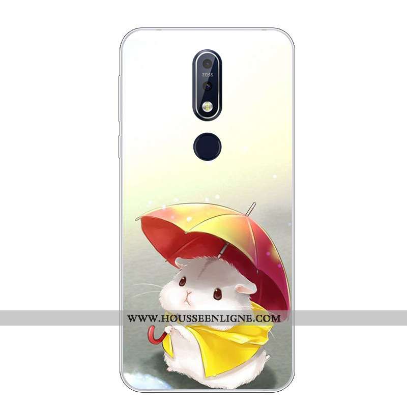 Étui Nokia 7.1 Protection Dessin Animé Fluide Doux Téléphone Portable Silicone Charmant Bleu