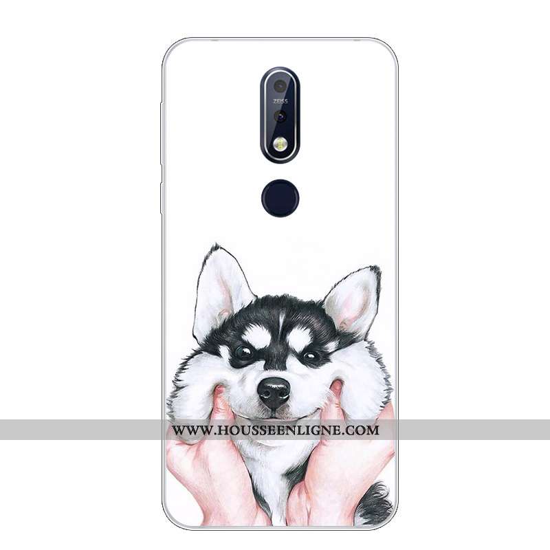 Étui Nokia 7.1 Protection Dessin Animé Fluide Doux Téléphone Portable Silicone Charmant Bleu