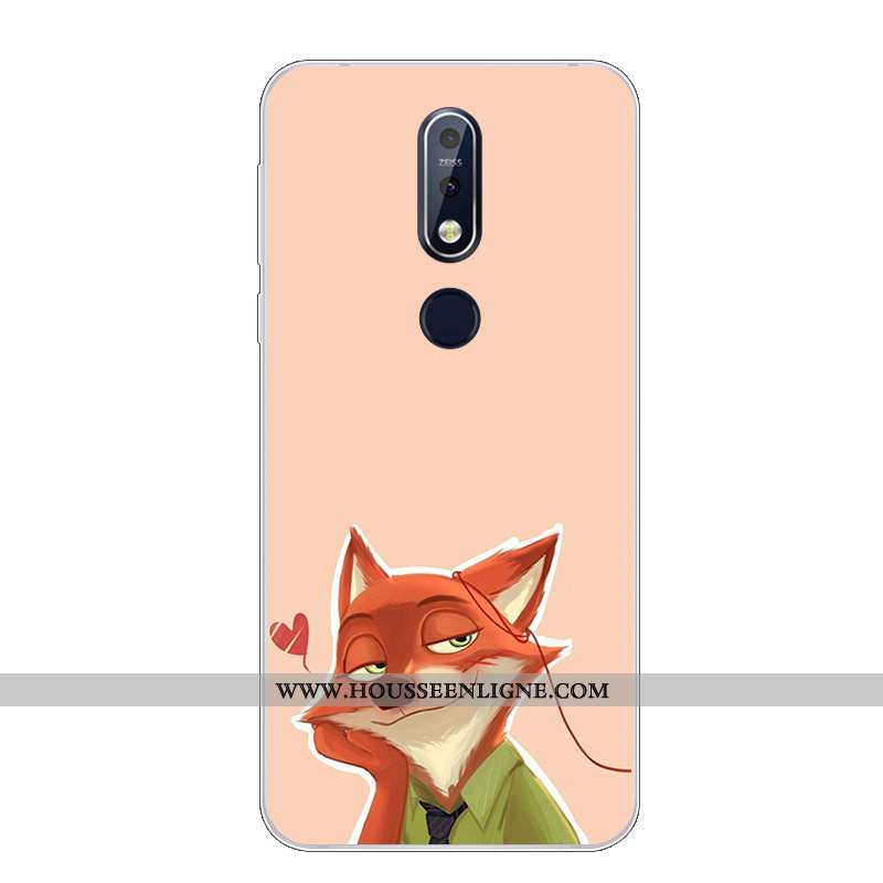 Étui Nokia 7.1 Protection Dessin Animé Fluide Doux Téléphone Portable Silicone Charmant Bleu