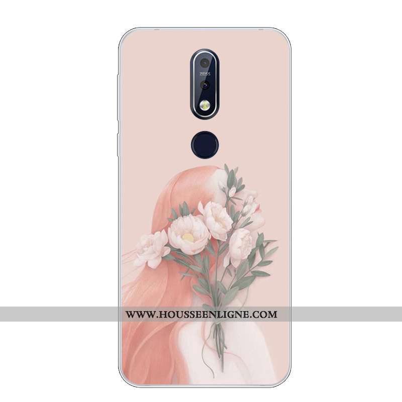 Étui Nokia 7.1 Protection Dessin Animé Fluide Doux Téléphone Portable Silicone Charmant Bleu