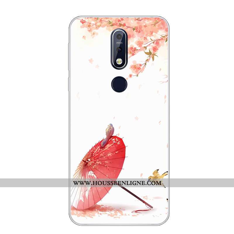 Étui Nokia 7.1 Protection Dessin Animé Fluide Doux Téléphone Portable Silicone Charmant Bleu