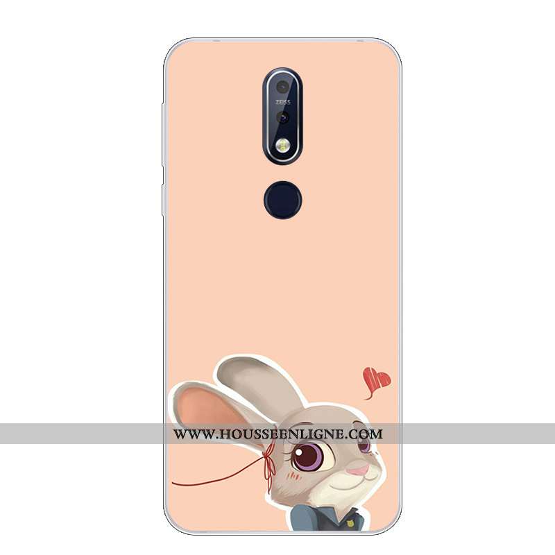 Étui Nokia 7.1 Protection Dessin Animé Fluide Doux Téléphone Portable Silicone Charmant Bleu