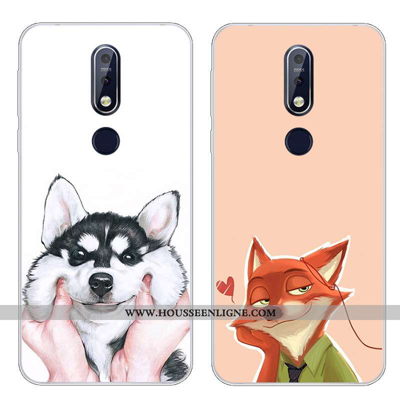 Étui Nokia 7.1 Protection Dessin Animé Fluide Doux Téléphone Portable Silicone Charmant Bleu