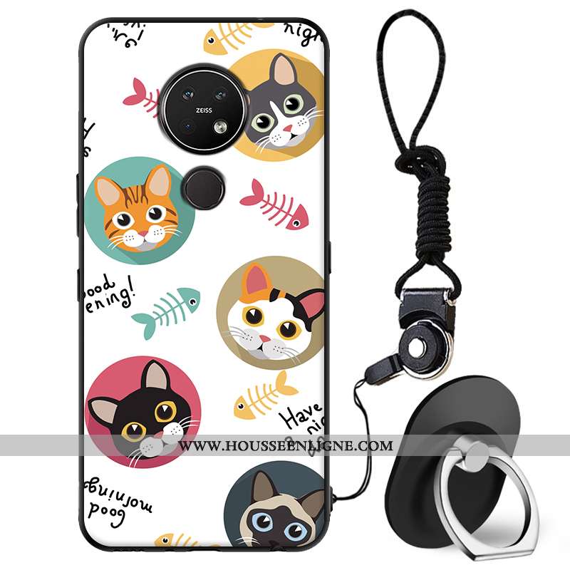 Étui Nokia 7.2 Fluide Doux Silicone Blanc Coque Simple Téléphone Portable Blanche