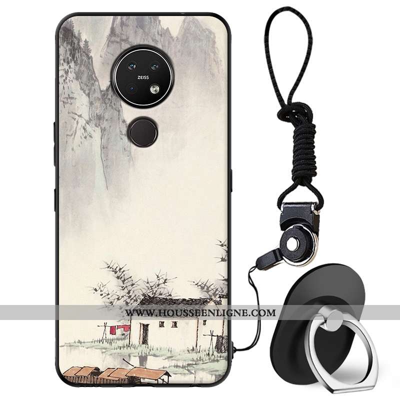 Étui Nokia 7.2 Fluide Doux Silicone Blanc Coque Simple Téléphone Portable Blanche