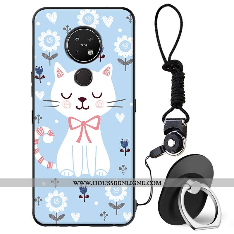 Étui Nokia 7.2 Fluide Doux Silicone Blanc Coque Simple Téléphone Portable Blanche
