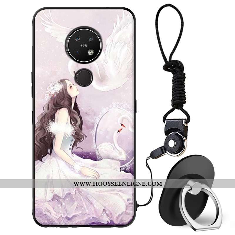 Étui Nokia 7.2 Fluide Doux Silicone Blanc Coque Simple Téléphone Portable Blanche