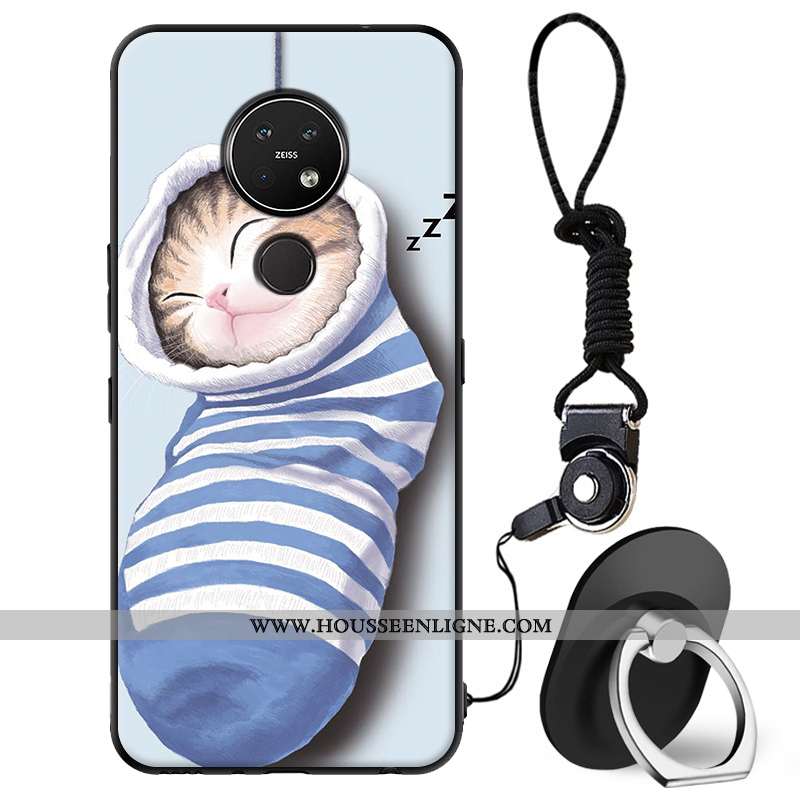 Étui Nokia 7.2 Fluide Doux Silicone Blanc Coque Simple Téléphone Portable Blanche