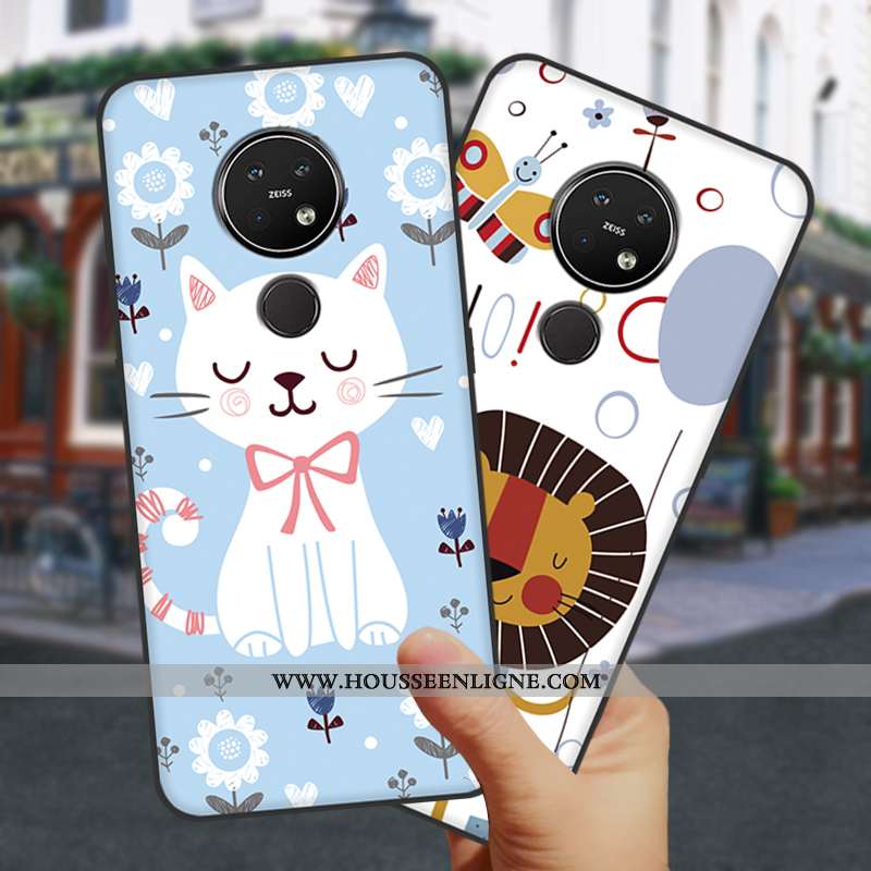 Étui Nokia 7.2 Fluide Doux Silicone Blanc Coque Simple Téléphone Portable Blanche