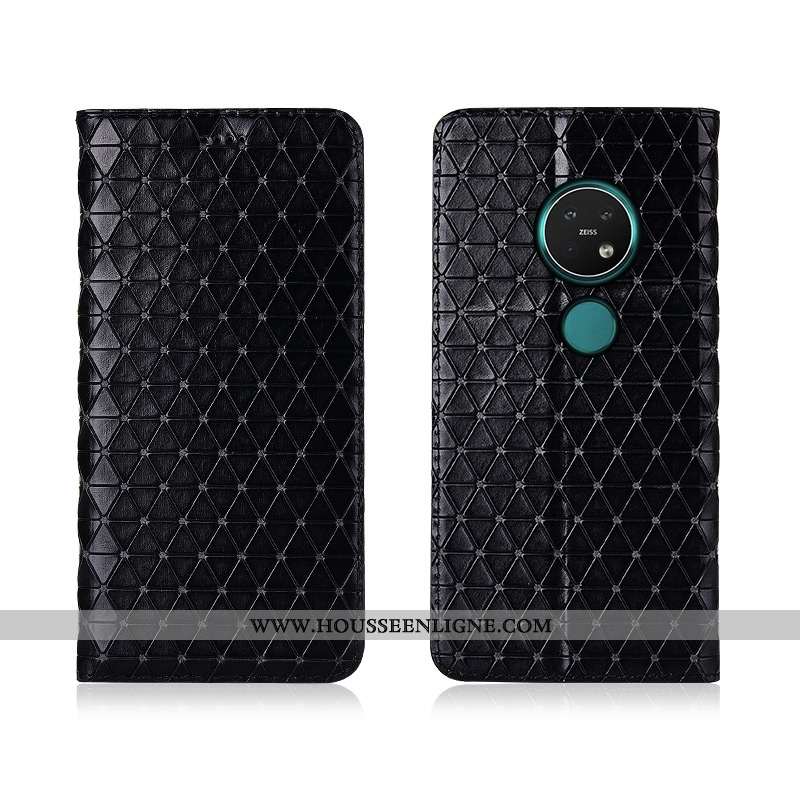 Étui Nokia 7.2 Fluide Doux Silicone Noir Incassable Téléphone Portable Plaid Protection