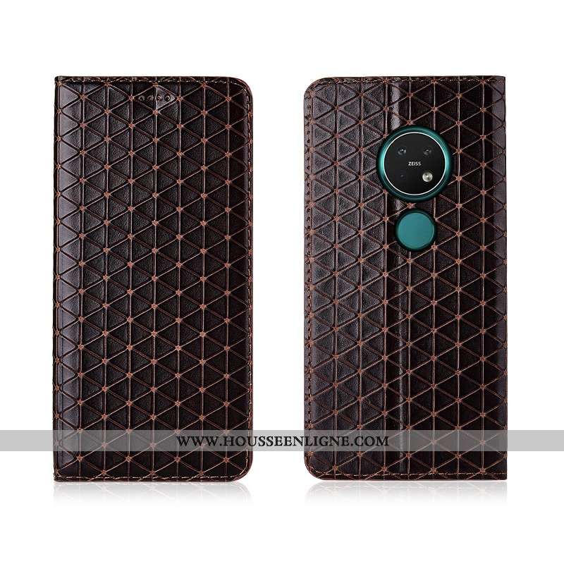 Étui Nokia 7.2 Fluide Doux Silicone Noir Incassable Téléphone Portable Plaid Protection