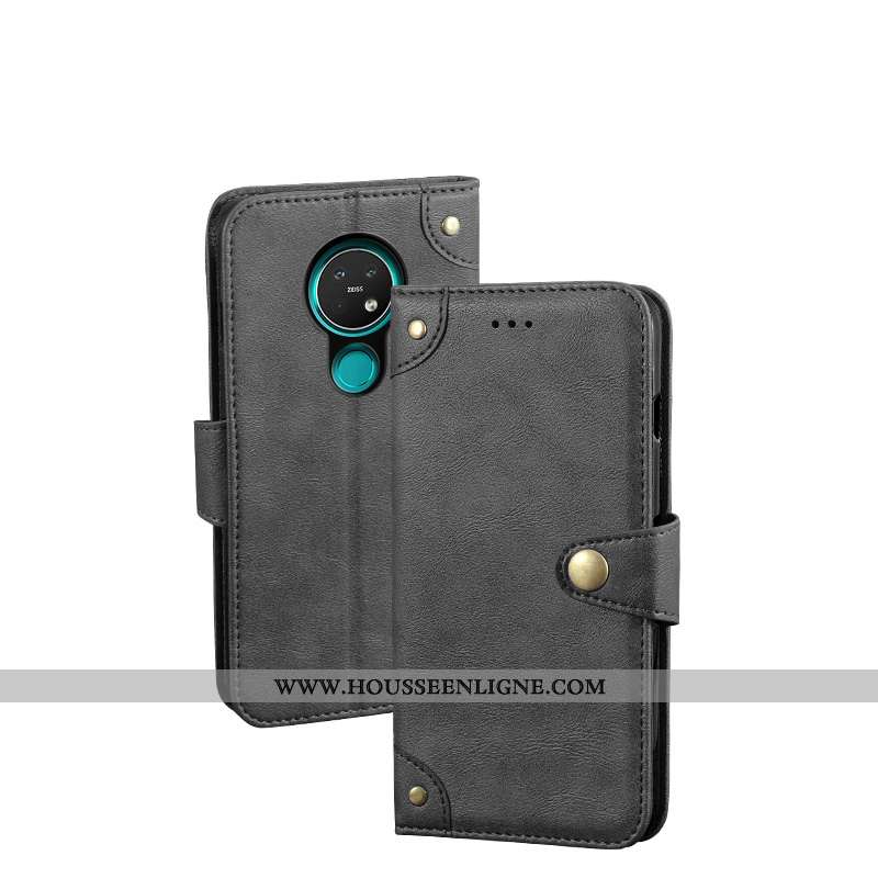 Étui Nokia 7.2 Portefeuille Cuir Protection Housse Coque Noir