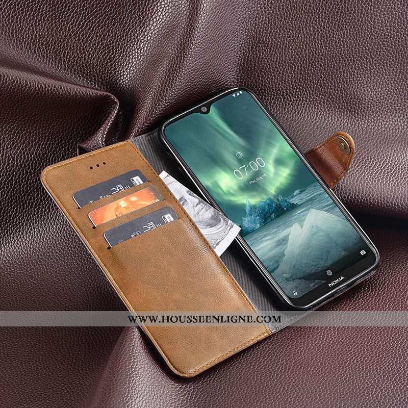 Étui Nokia 7.2 Portefeuille Cuir Protection Housse Coque Noir