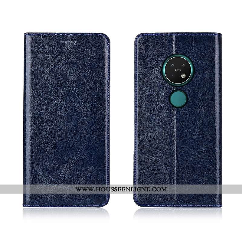 Étui Nokia 7.2 Protection Cuir Fluide Doux Incassable Téléphone Portable Silicone Marron
