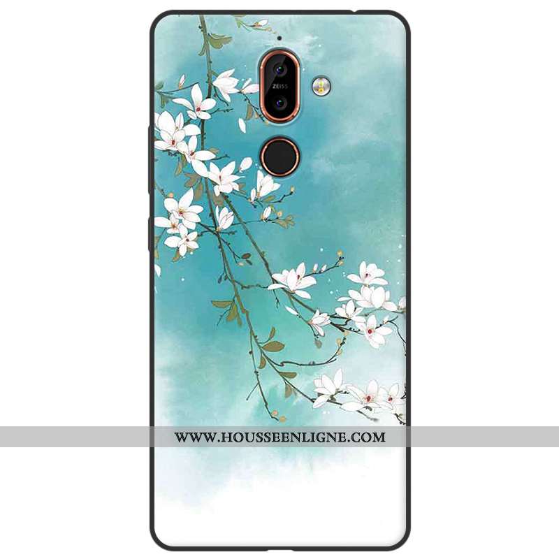 Étui Nokia 7 Plus Délavé En Daim Fluide Doux Art Silicone Simple Rouge