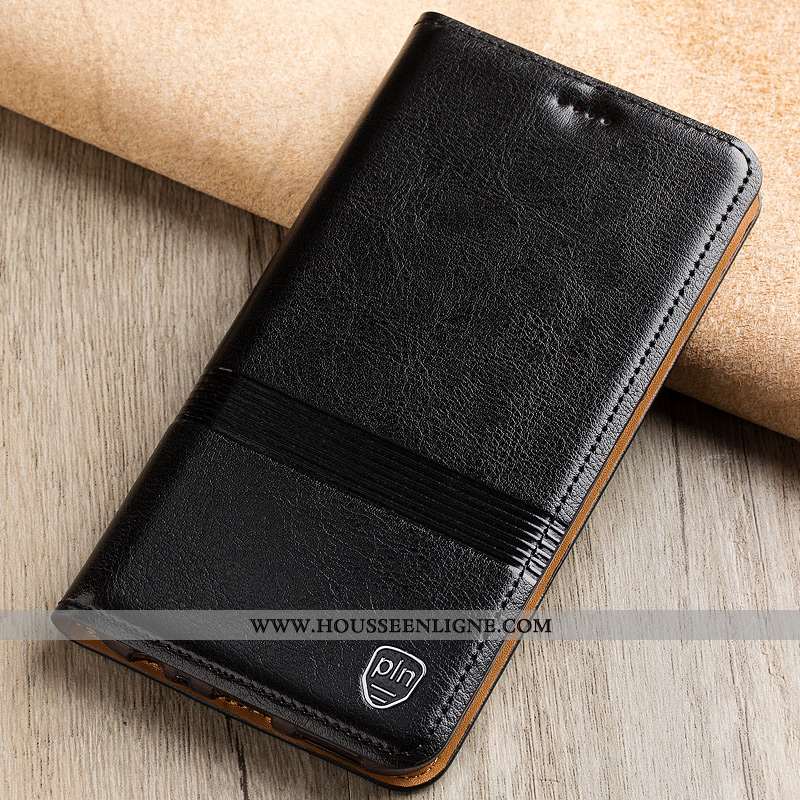 Étui Nokia 7 Plus Protection Cuir Véritable Téléphone Portable Incassable Tout Compris Coque Noir
