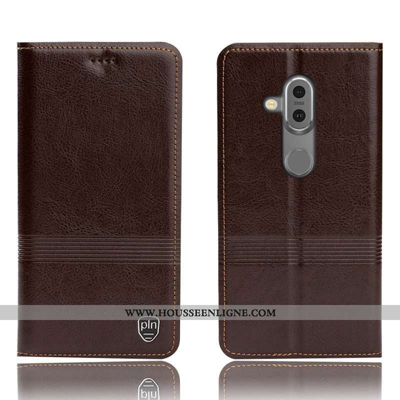 Étui Nokia 7 Plus Protection Cuir Véritable Téléphone Portable Incassable Tout Compris Coque Noir