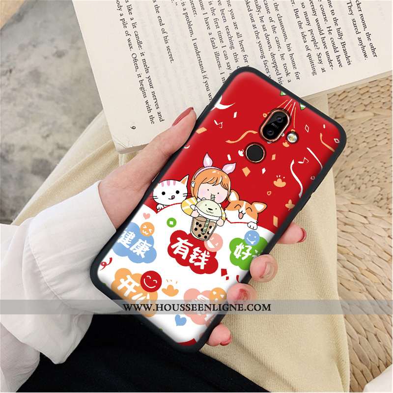 Étui Nokia 7 Plus Protection Dessin Animé Coque Charmant Téléphone Portable Rouge
