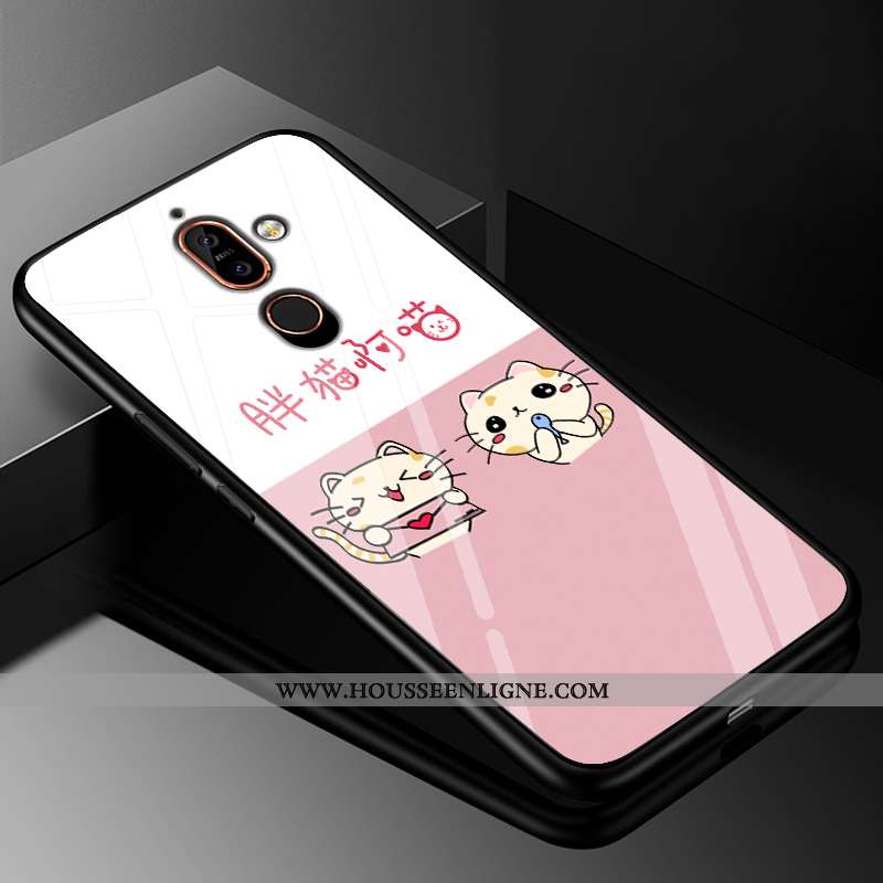 Étui Nokia 7 Plus Protection Verre Rose Difficile 2020 Coque