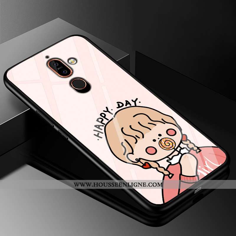 Étui Nokia 7 Plus Protection Verre Rose Difficile 2020 Coque