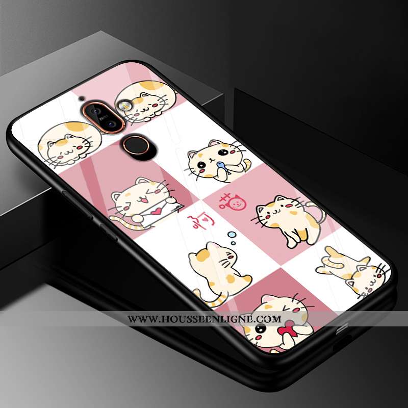 Étui Nokia 7 Plus Protection Verre Rose Difficile 2020 Coque