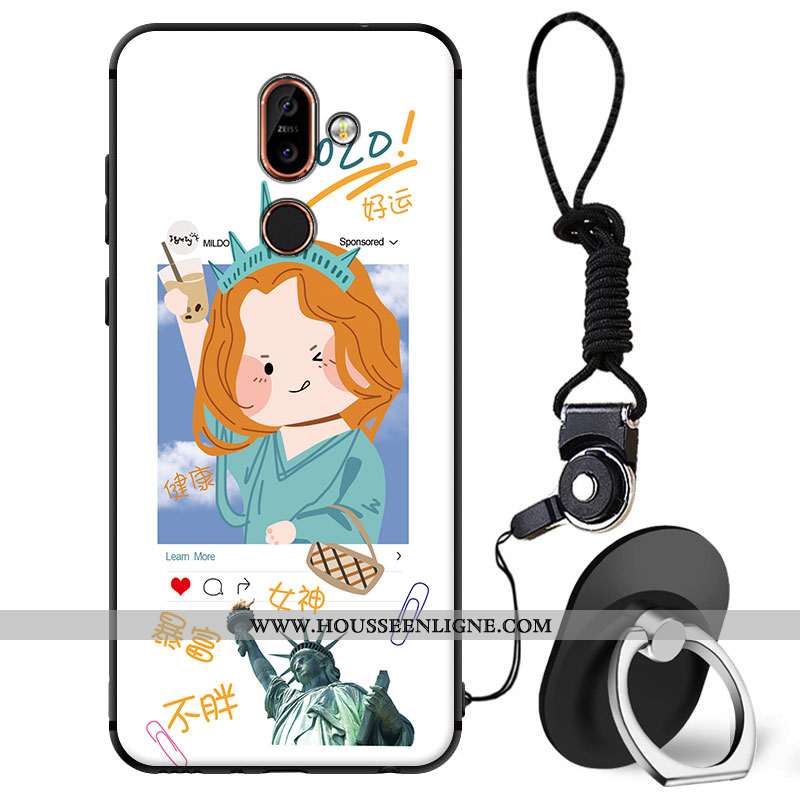 Étui Nokia 7 Plus Silicone Protection Blanc Tout Compris Net Rouge Coque Blanche