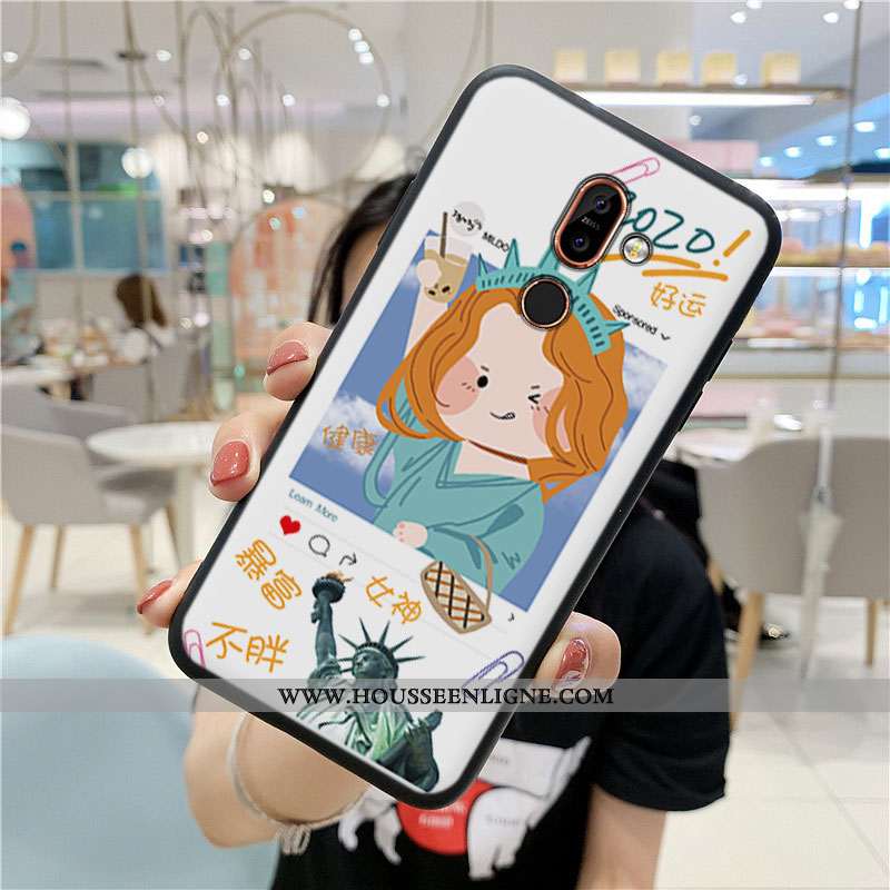 Étui Nokia 7 Plus Silicone Protection Blanc Tout Compris Net Rouge Coque Blanche