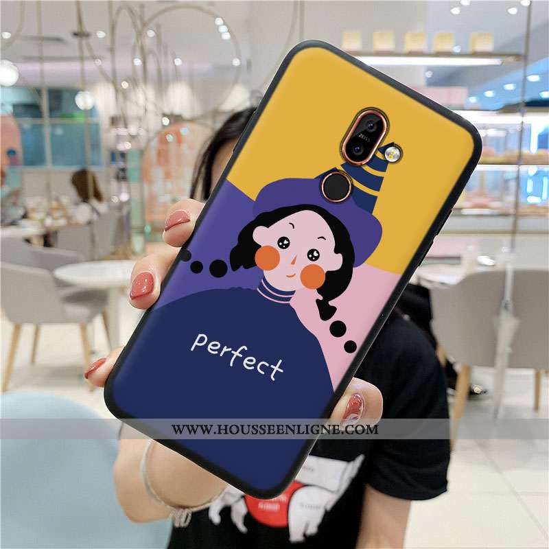 Étui Nokia 7 Plus Silicone Protection Vintage Coque Incassable Rouge Téléphone Portable