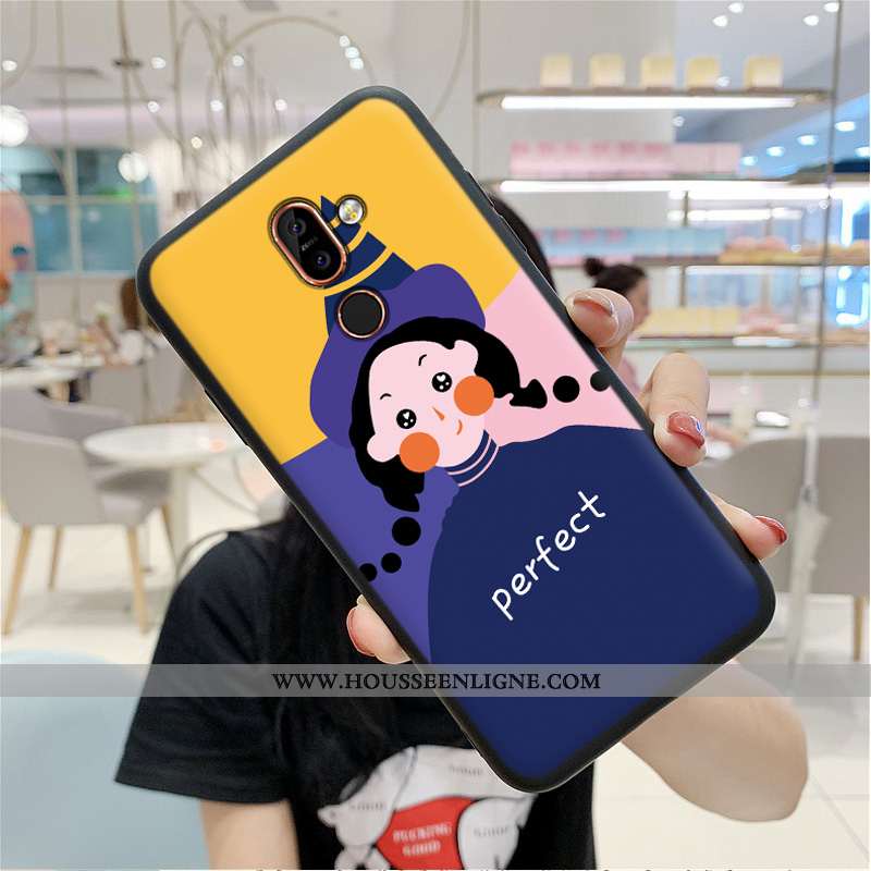 Étui Nokia 7 Plus Silicone Protection Vintage Coque Incassable Rouge Téléphone Portable