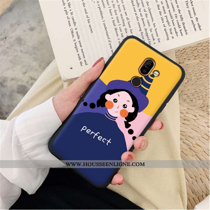 Étui Nokia 7 Plus Silicone Protection Vintage Coque Incassable Rouge Téléphone Portable