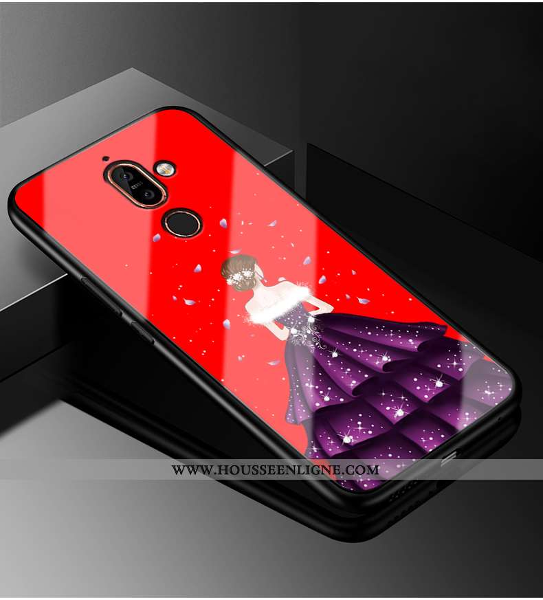Étui Nokia 7 Plus Tendance Mode Personnalité Coque Rouge Protection Téléphone Portable