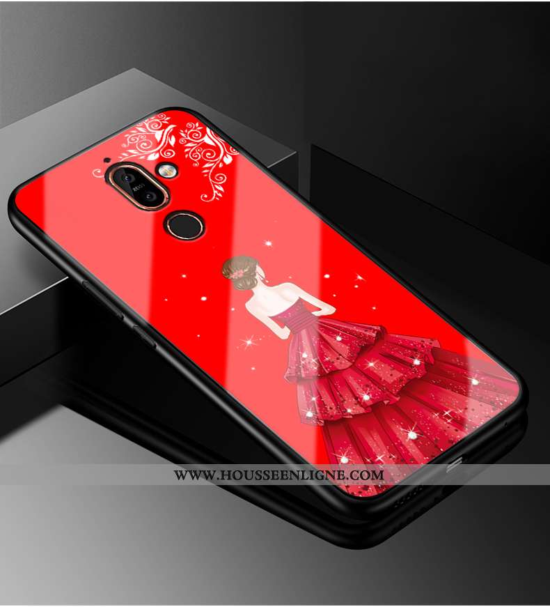 Étui Nokia 7 Plus Tendance Mode Personnalité Coque Rouge Protection Téléphone Portable