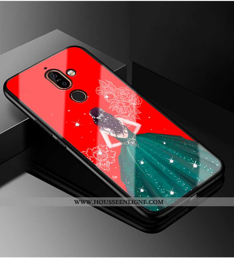 Étui Nokia 7 Plus Tendance Mode Personnalité Coque Rouge Protection Téléphone Portable