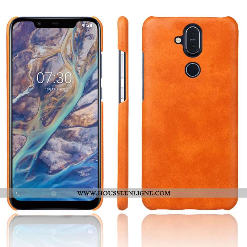 Étui Nokia 8.1 Cuir Protection Qualité Coque Téléphone Portable Rouge