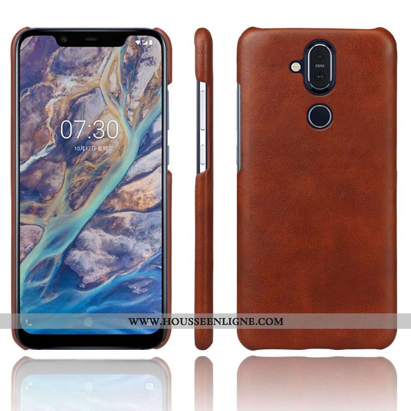 Étui Nokia 8.1 Cuir Protection Qualité Coque Téléphone Portable Rouge