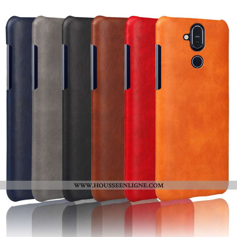 Étui Nokia 8.1 Cuir Protection Qualité Coque Téléphone Portable Rouge