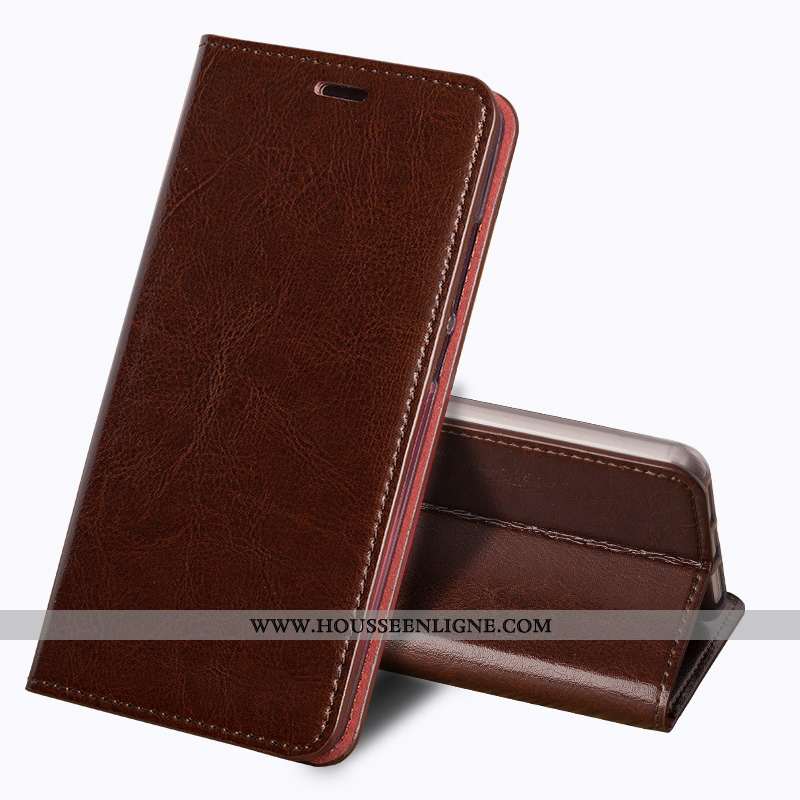Étui Nokia 8.1 Protection Cuir Véritable Vintage Fluide Doux Business Coque Marron
