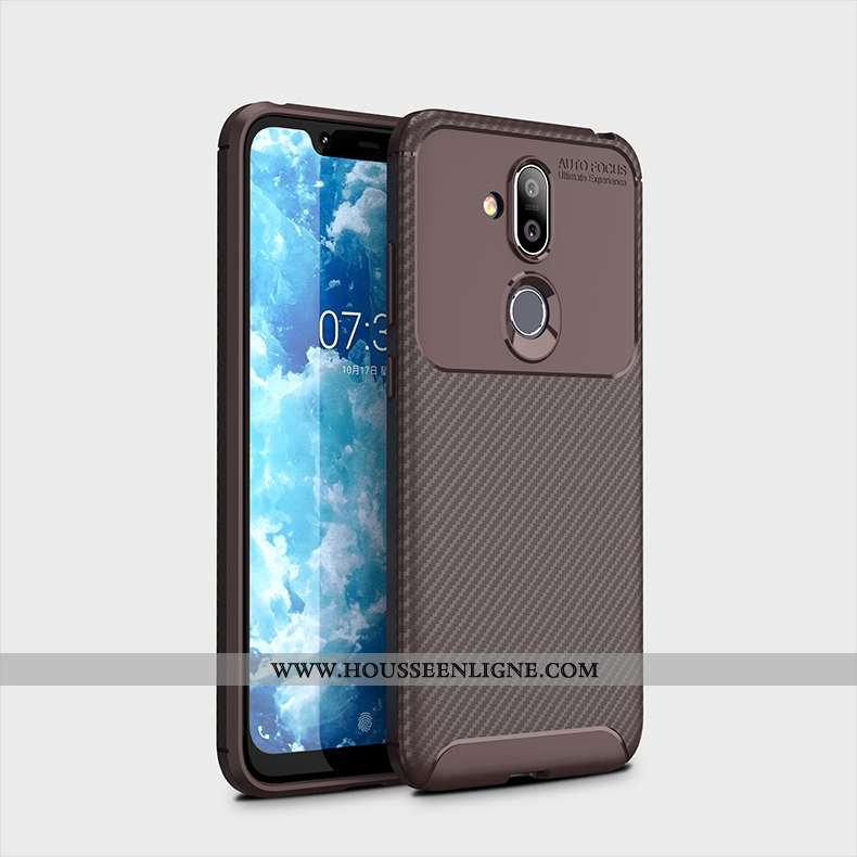 Étui Nokia 8.1 Protection Fluide Doux Incassable Marron Coque Fibre