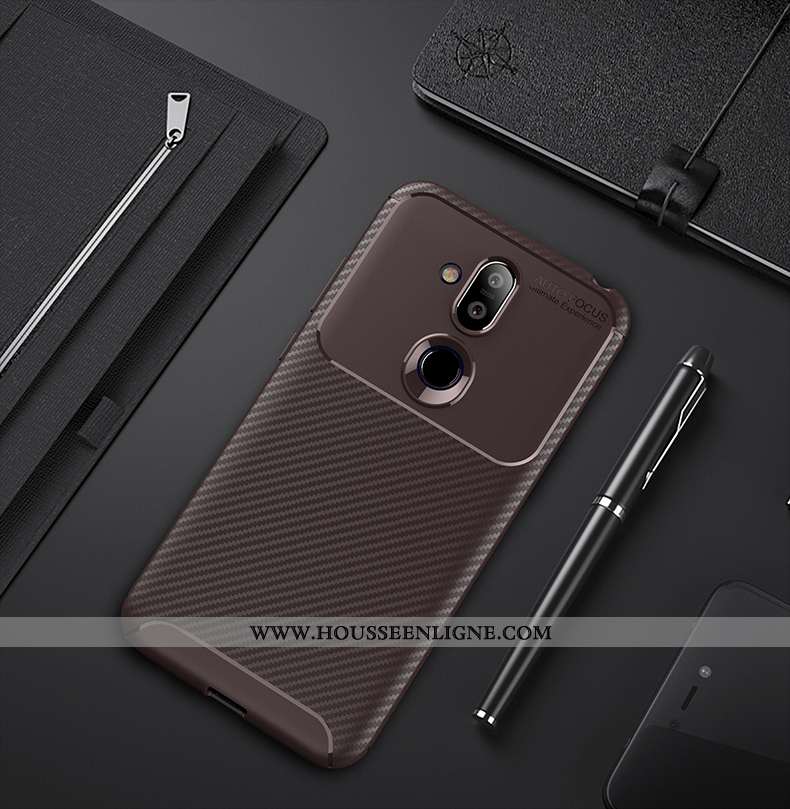 Étui Nokia 8.1 Protection Fluide Doux Incassable Marron Coque Fibre