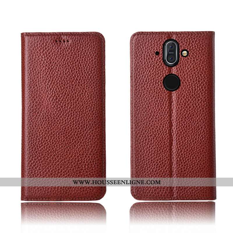 Étui Nokia 8 Sirocco Cuir Fluide Doux Incassable Marron Silicone Tout Compris Haute