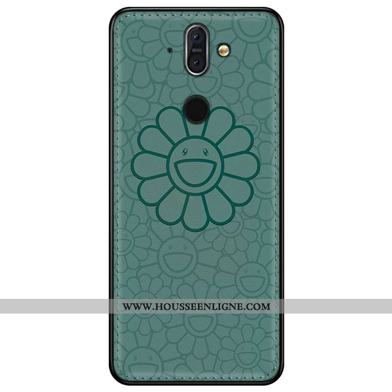 Étui Nokia 8 Sirocco Cuir Modèle Fleurie Tendance Protection 2020 Personnalisé Coque Verte