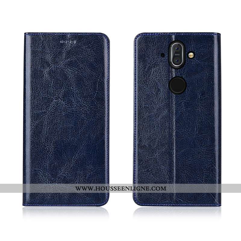 Étui Nokia 8 Sirocco Fluide Doux Silicone Protection Cuir Noir Modèle Fleurie Téléphone Portable