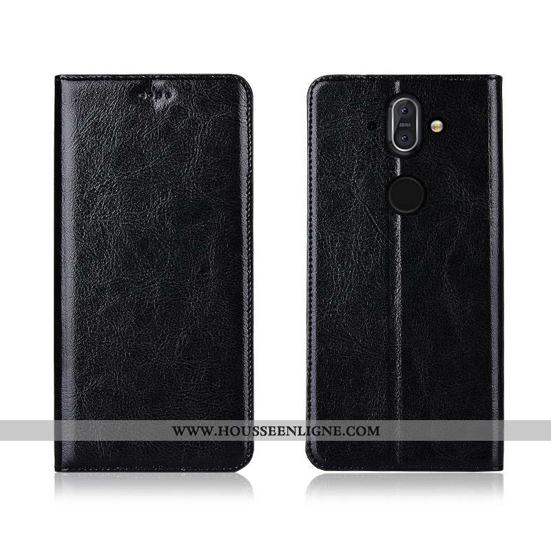 Étui Nokia 8 Sirocco Fluide Doux Silicone Protection Cuir Noir Modèle Fleurie Téléphone Portable